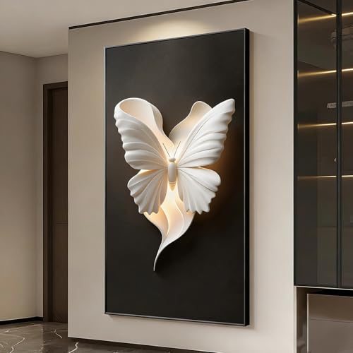 Tableau décoratif papillon en grès chic pour un salon moderne luxe