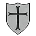Produktbild Knight Templar Crusader Cross PVC Patch (subdued, gray)