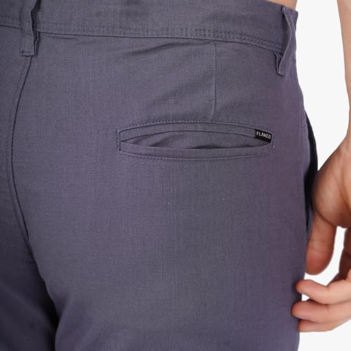 Image of Men's Regular Fit Linen Trousers | Slim Fit Lightweight Casual Pants | Stylish Dress Pants for Office or Travel | Premium Luxury Linen Trouser Pant with Breathable Comfort