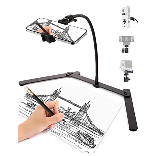 Adjustable Phone Tripod, Phone Stand for Recording, Overhead Phone Mount, Tabletop Tripod for Cookie Decorating and Teaching Online Live Streaming and Showing Drawing Sketching Cooking Recording