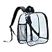 HTLCMMT Clear Backpack Stadium Approved, Clear Backpack Small for Women, Waterproof and Lightweight Heavy Duty Transparent Backpack for Concert, Security Travel & Stadium, Black-s