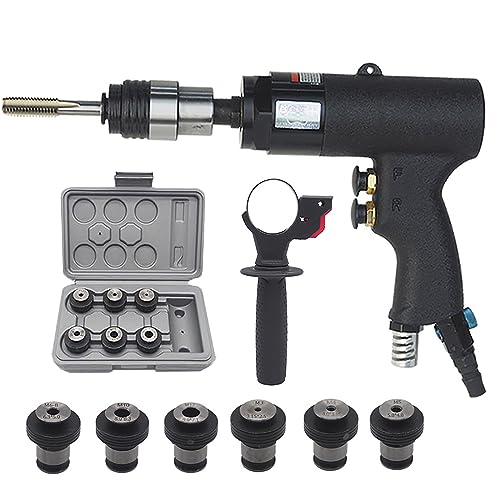 Zilook Máquina Roscadora Neumática M3-M12, Máquina Roscadora Neumática Con Cabezal Autoblocante, Velocidad Ajustable, Para Roscar Acero, Hierro, Cobre, Aluminio, Plástico