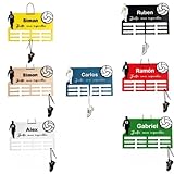 Crea -details Medallero de Fútbol Personalizado con Nombre y Dorsal - Soporte para Medallas de Madera con Siluetas de Jugador - Bota 3D Colgante - Regalo Artesanal para Niños y Niñas.