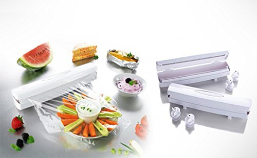 MOSHTU Aluminium Foil Dispenser Plastic Food Wrap Dispenser Wraptastic Plastic Foil Cling Wrap for Food Packing