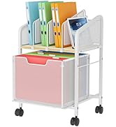 SEEKOL 3 Drawer Rolling File Cabinet With Lock, Wood Under Desk Filing Cabinet Fits Letter/Legal/A4 Size For Home Office, Rustic Brown