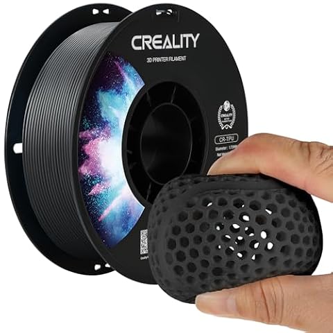 Creality Official TPU Filament 1.75mm, TPU Black Filament Tougher and Stronger 3D Printer, Less-Tangle Dimensional Accuracy +/- 0.03mm 1kg/Roll(2.2lbs) Fit for Most FDM 3D Printers