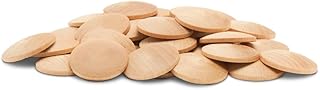 Unfinished Wood Round Discs 1 inch, Pack of 10 Domed Wooden Circles, Wood Chips for Crafts & Open-Ended Play, by Woodpeckers