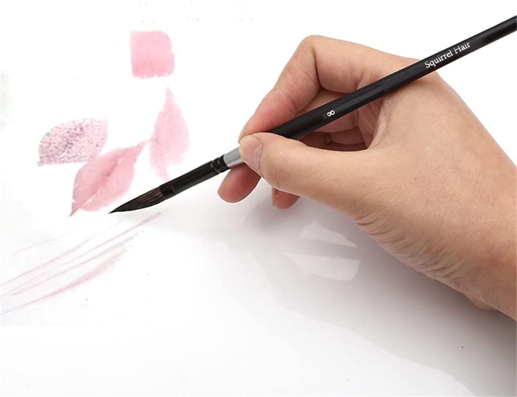 Pincel de Acuarela de Pelo de Ardilla, Pinceles de Pintura artística Tipo Daga for Hojas, Hierba, Pelo, Ondas, Dibujo de Flores