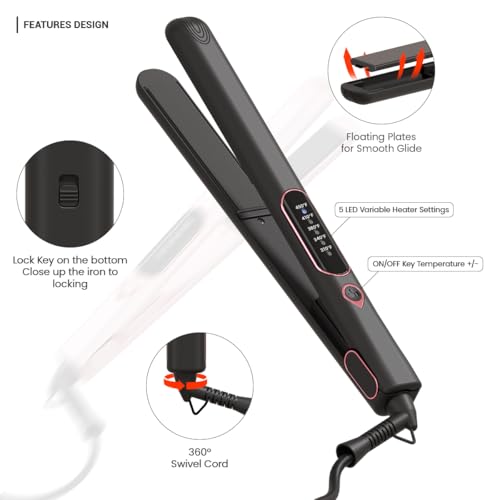 Plancha para el cabello con control de temperatura y rizado miniatura 6
