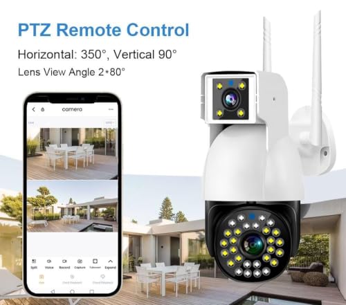 Image of securinnov 6MP 4G SIM Dual Lens Outdoor PTZ CCTV Camera | 360 Rotation | Color Night Vision | Smart Auto Tracking | Two-Way Audio | Wireless Security with V380 Pro App (4G Dual Lens PTZ)