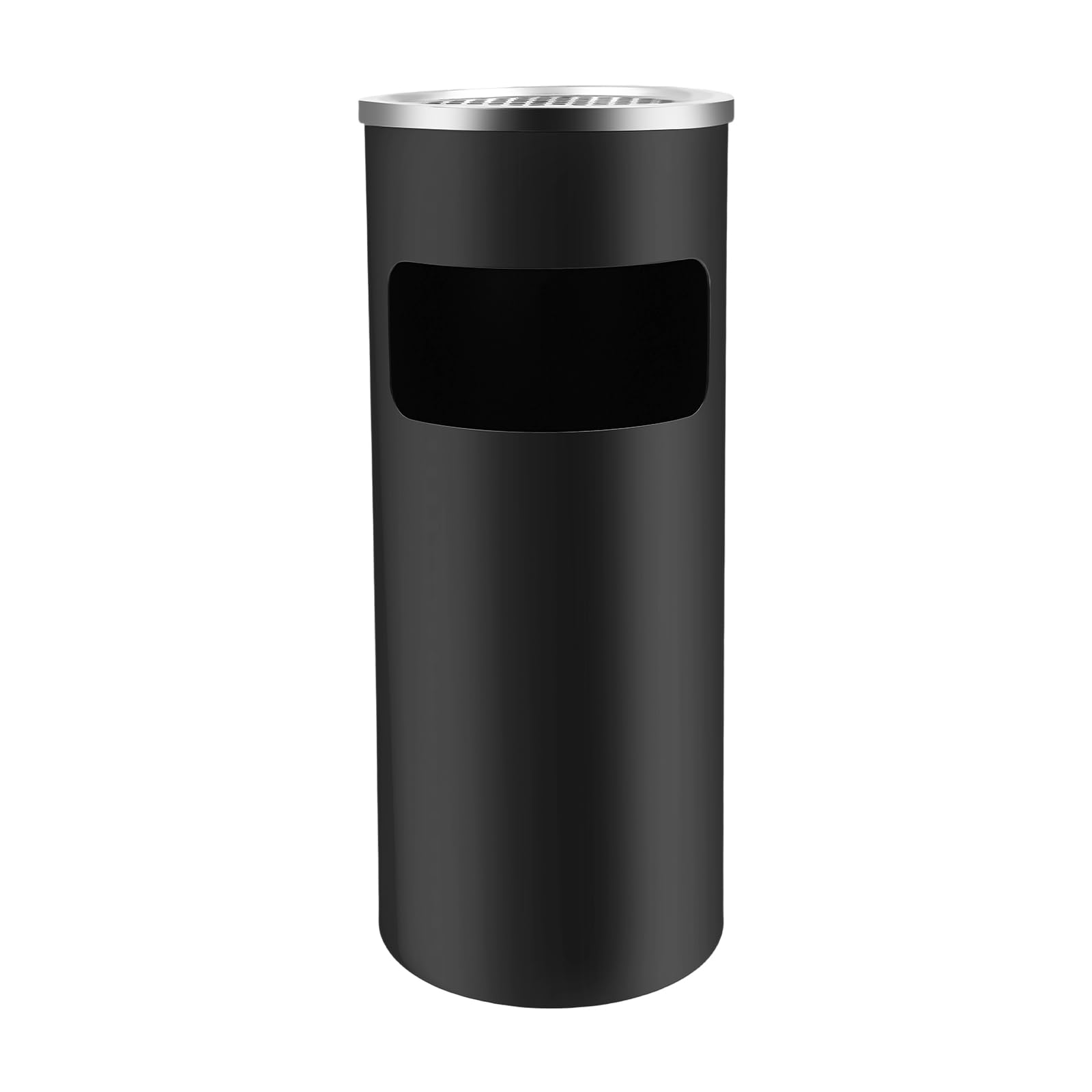 15L Stand Aschenbecher für Draussen mit Abfalleimer & Inneneimer Herausnehmbar, Standaschenbecher für Draußen/Stand Innen, Runder Mülleimer Outdoor(Schwarz)