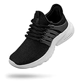 Troadlop Boys Tennis Shoes Lightweight Slip On Running Sneakers for Kids Black/White Size 4.5 M US Big Kid