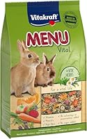 Vitakraft Menu Vital, Zwergkaninchen Futter, mit Luzerne, mit Apfel, mit Kürbis, angereichert mit Kräutern, ohne Zusatz von Zucker (1x 3kg)