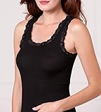 FRALY FRALY - Top Laine et Soie Bretelles Larges Noir - Taille - 3