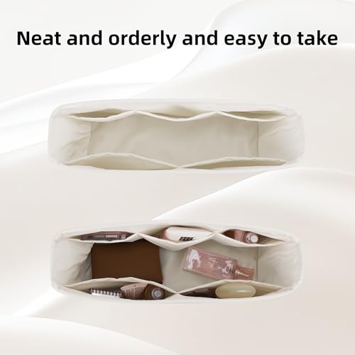 Image of DGAZ Purse Organizer Insert Fits Neverfullbag Mini /PM /MM /GM,Silk Bag Organizer,Luxury Handbag & Tote Shaper(Gris Pale,PM)