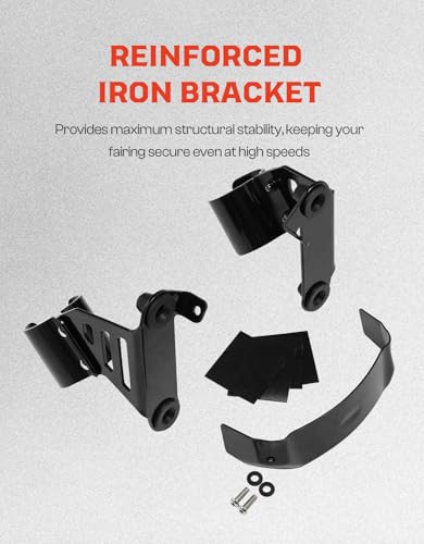Image of TCMT Motorcycle Headlight Quarter Fairing with Windshield and Bracket Mount Kit Fit for Harley 2020-2024 Softail Standard 2018-2020 Low Rider 2018-2020 Street Bob Vivid Black