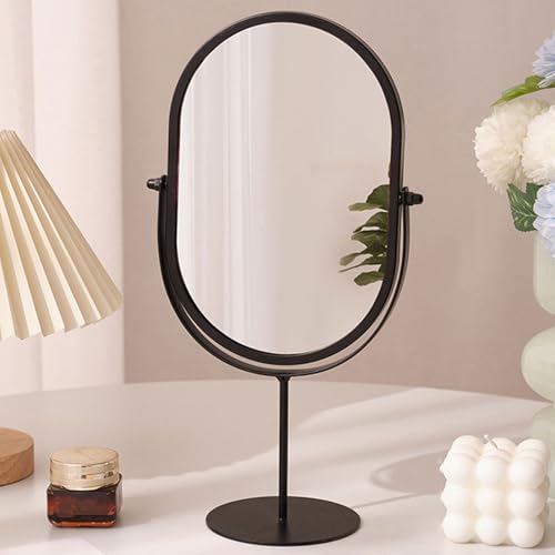 Unikicool Specchio da Tavolo, 360 Gradi, Regolabile, Multifunzionale, Impermeabile, Nero, 32.5CM*18CM