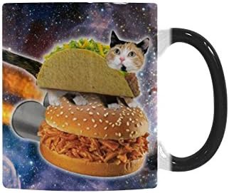 Funny Taco Cat in in Space Galaxy Color Changing Mug Morphing Coffee Mugs Cup - 11oz sizes