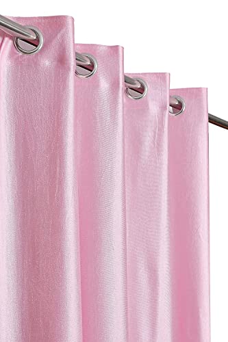 Image of Curtains 9 Feet Long for Living Room - Long Door Curtains Set 1 Pcs Panel, Solid Parda for Home Decor & Office Light Pink Colour 9 feet (48 x 108 Inch) - 1 Pcs
