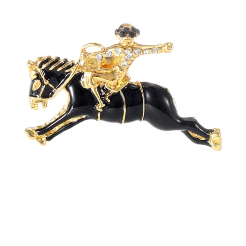 Image of coadipressGold Derby Horse Racing Brooch For Women And Men Rhinestone Horse Pin Brooch Western Cowgirl Pin Jewelry for Horse Lover