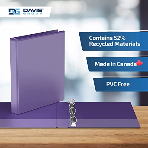 Easyview Premium 1-Inch Binders With Clear-View Covers, 3-Ring Binders For School, Office, Or Home, Colored Binder Notebooks, Pack Of 6, Round Ring, Purple #TOP5