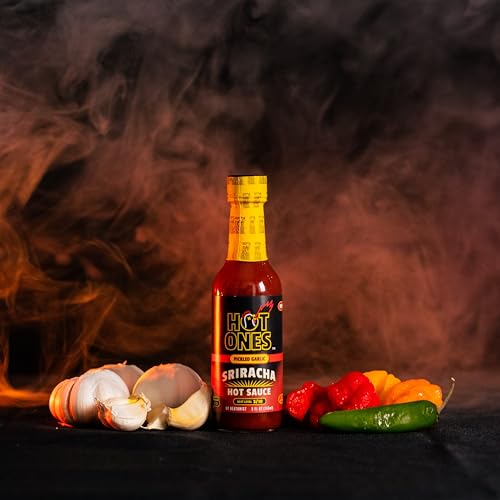 Image of Hot Ones Pickled Garlic Sriracha Hot Sauce | Spicy, Savory Sriracha Made With Natural Ingredients | 5 Fl Oz. (3 Pack)