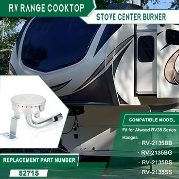 52715 RV Center Burner Kit Spark Light Fit for for Atwood RV35 Series Ranges Cooktop Stove, Compatible with RV-2135BB RV-2135BG RV-2135BS RV-2135SS
