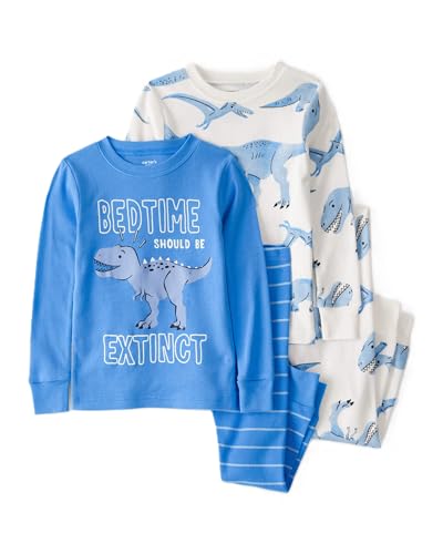 Opiniones de Dos piezas para Bebé . 41 Carter's - Pijama de algodón de 4 piezas para bebés y niños pequeños, Dinosaurio azul, 2 Años