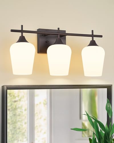 Osimir 3-Light Bathroom Lighting Fixtures Over Mirror, 21" Oil Rubbed