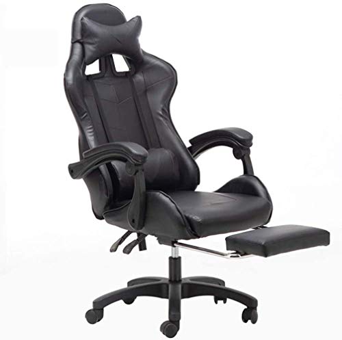 Silla de oficina, sillas de juegos, sillas de oficina para el hogar, sillón, soporte para reposapiés, reposapiés de masaje, silla giratoria reclinable (color: patas de silla de acero) (patas de silla
