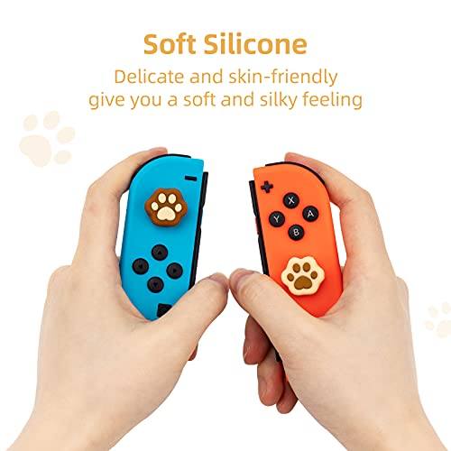 Geekshare 4 Peças Tampas De Aperto De Polegar Em Forma De Pata De Gato, Capa De Joystick De Silicone