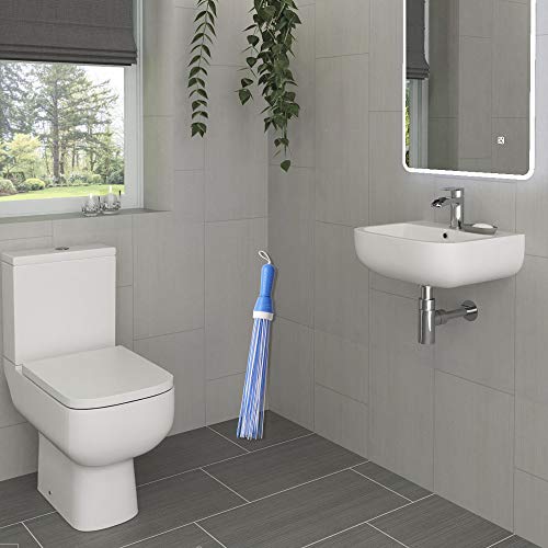 Image of Classy Touch Plastic Broom for Bathroom Cleaning & Home Floor Cleaning Hard Bristle Broom for Scrubbing in Bathroom|(Size 52 cm, Color Blue & Brown) 60 Plastic Sticks(Set of 2).