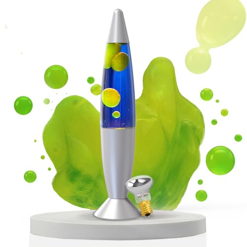 AONESY Lámpara de Lava 34cm Líquido Azul