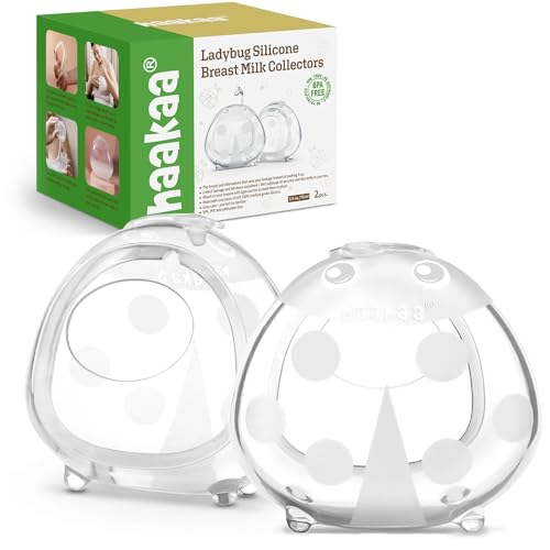 Image of Haakaa Ladybug Breast Milk Collector - Reusable Breast Shields, Wearable Silicone Milk Catcher for Breastfeeding Moms, Protects & Soothes Sore Nipples, 75ml(2pcs)