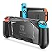 Produktbild tomtoc Hülle für Nintendo Switch, Dockable Schutzhülle Grip Case Cover, Kompatibel mit Nintendo Switch Konsole und Joy-Con Controller, Hybrid TPU Stoßfest Abdeckung, Schwarz