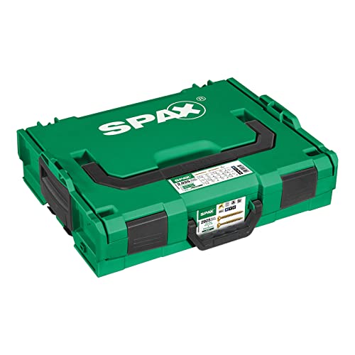 Spax L-BOXX 5000009164019 - Valigetta Di Montaggio, Misura Grande, Yellox A2L, A Croce Z, Testa Svasata, 17 Dimensioni, 2930 Pezzi, Con 5 Spax Bits - 2