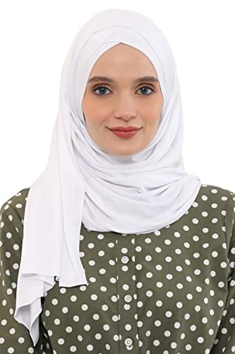 Aisha's Design Jersey Shawl for Women 95% Cotton Scarf Head Wrap Modesty Turban Cap Instant Cotton Scarf