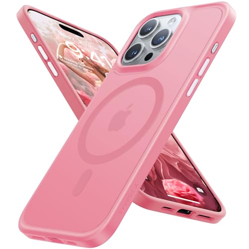 TORRAS Magnetic Guardian Designed for iPhone 15 Pro Max Case, Military Grade Drop Tested, Compatible with MagSafe, Slim Phone Case for iPhone 15 Pro Max 6.7in Women, Pinkish Titanium