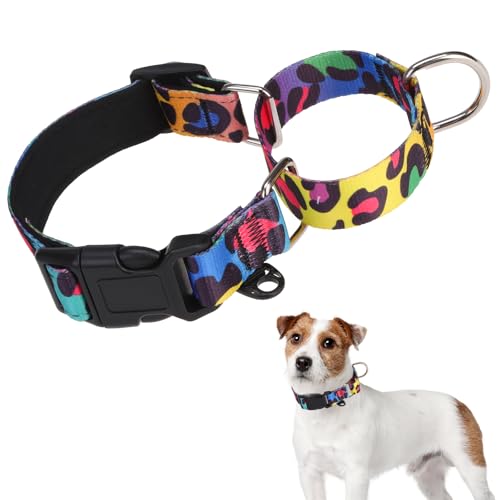 Image of Martingale Collar for Dogs for Small Medium Large Dogs, Soft Padded Nylon No Pull Dog Collar with Buckle, Adjustable No Slip Heavy Duty Durable Puppy Training Collar for Boys Girls, M