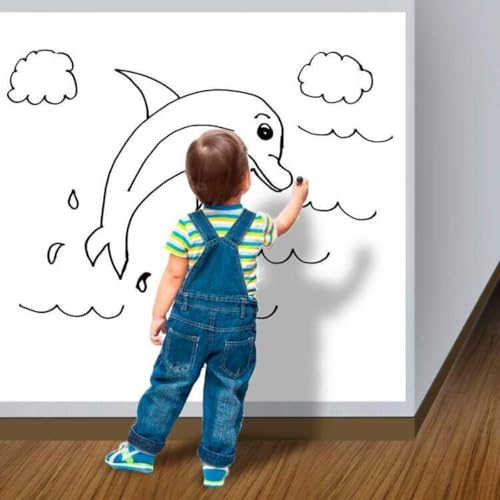 Adesivo Lousa Papel De Parede Branco Brilhante 45 cm x 2 Metros Acompanha Caneta