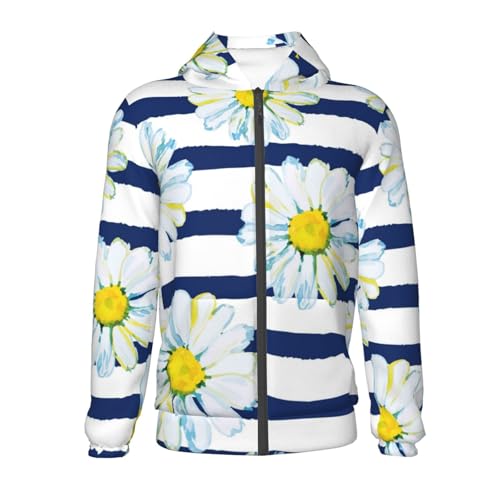 Daisy Striped Nautical Kids Pullover Hoodies Boys Zip Up Sweatshirts Girls Athletic Clothes with Pocket2