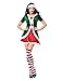 GRACIN Womens Santa's Helper Christmas Elf Costume with Hat, Adult Green Elf Dress for Cosplay Party(Medium, Green)