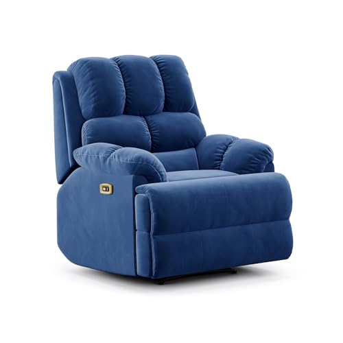 Image of Wakefit Recliner | 3 Year Warranty | Recliner Sofa 1 Seater, XpertGRID Technology, Designed for Supreme Comfort & Relaxation, Easy DIY Assembly, 145 kg Weight Capacity, Electic Virelia (Blue)