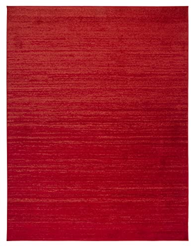 SAFAVIEH Adirondack Collection Area Rug - 8' x 10', Red & Grey, Modern Ombre Design, Non-Shedding & Easy Care, Ideal for High Traffic Areas in Living Room, Bedroom (ADR113Q)