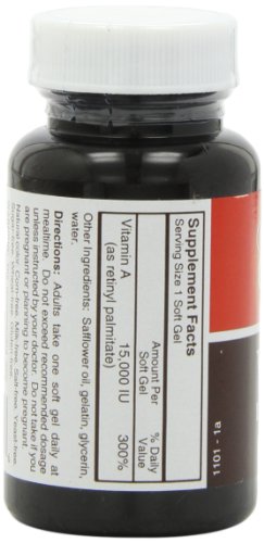 Carlson Labs Vitamin A Palmitate, 15000 Iu, 120 Softgels #TOP4
