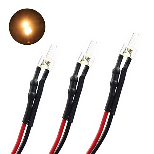 Evemodel L1220WM 20pcs Pre Wired 2mm Warm White Led Lamp Light Set 12V ~ 18V, 20 Count (Pack of 1)