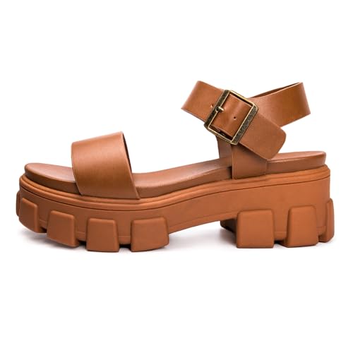 Image of Luffymomo Women's Platform Wedge Sandals | Chunky Heels Ankle Strap Shoes Open Toe Summer Adjustable Sandals, Lug Sole