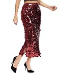 JasGood – JasGood Paillettenrock für Damen Glitzer Maxirock Sexy Elast