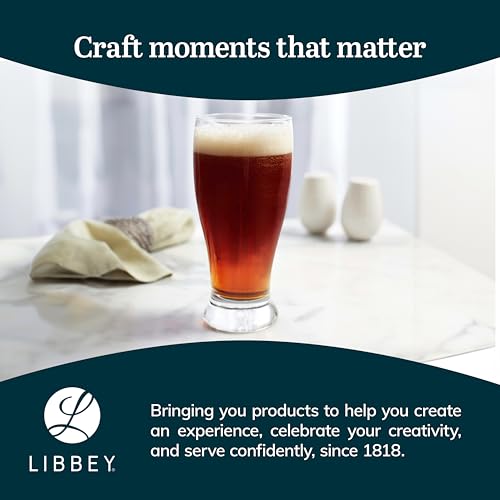 Image of Libbey Classic Pub Beer Glasses Party Pack, Stackable, Modern Bar Glassware Set of 12, Large All Purpose Pint Beer Glasses for Stouts, Ales and More