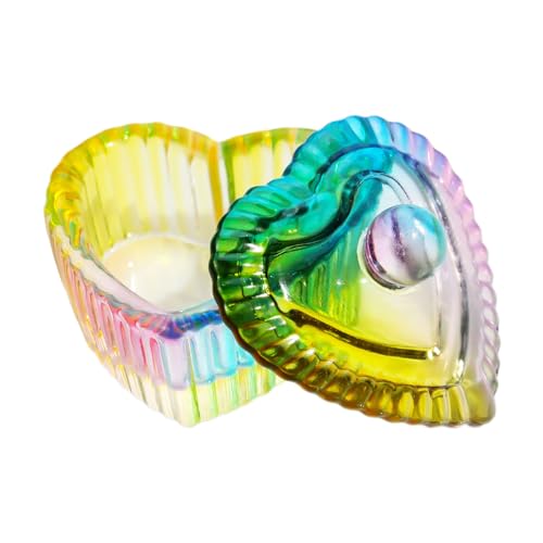Heart Shaped Nails Art Glass Dappen Dish Crystal Glass Cup With Lid Liquids Crystal Cup Crystal Bowl